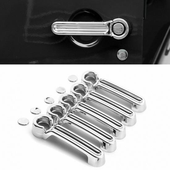 Chrome Pull Handle Cover Tailgate Handle Cover Trim For Jeep Wrangler JK 2007-18