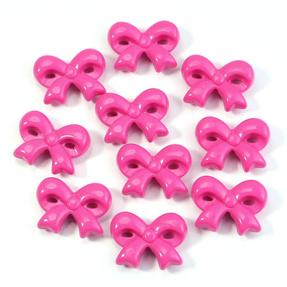10pcs 23.5x31mm Acrylic Bow Beads Colorful Bowknot Loose Spacer Bead For Jewelry Making DIY Bracelet Phone Key Chain Accessories