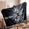 Borussia Mönchengladbach Personalized Fleece Blanket With Football Logo, Custom Name Text Soft Warm Home Throw Blanket