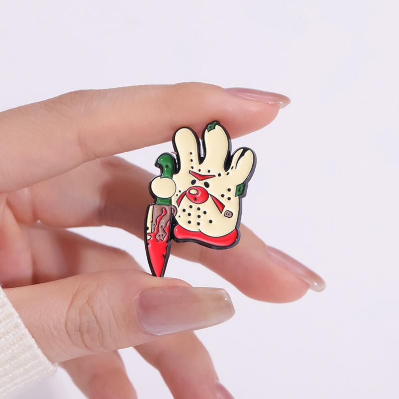Horror Creative Palm Enamel Pins Custom Dagger Blood Brooches Lapel Badges Gothic Jewelry Gift for Friends