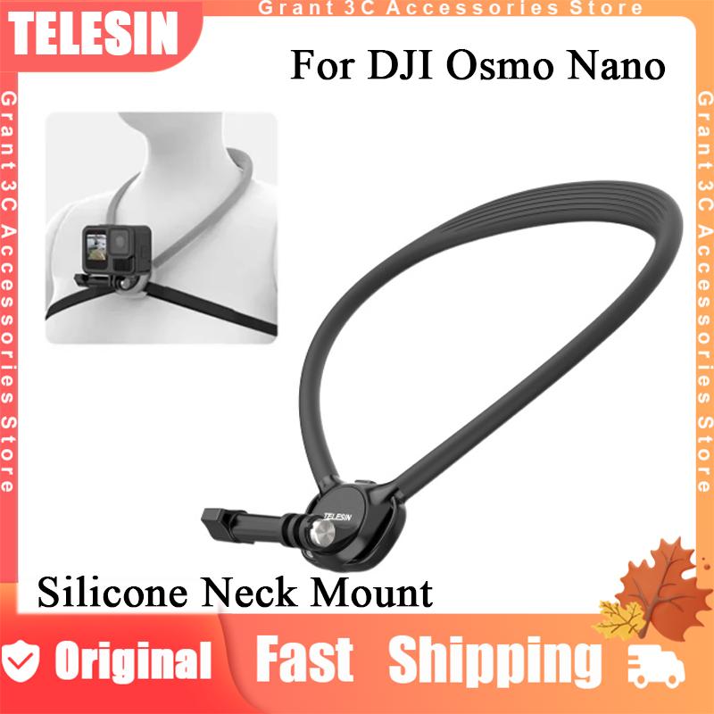TELESIN for DJI Osmo Nano Silicone Neck Mount 360° Adjustable Quick Release Neck Holder for First Person Shooting Accessories