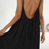 Vestito Cami Senza Schiena da Donna Estivo Senza Maniche Abito da Spiaggia con Spalline Sottili Ampio Svolazzante con Laccio sulla Schiena