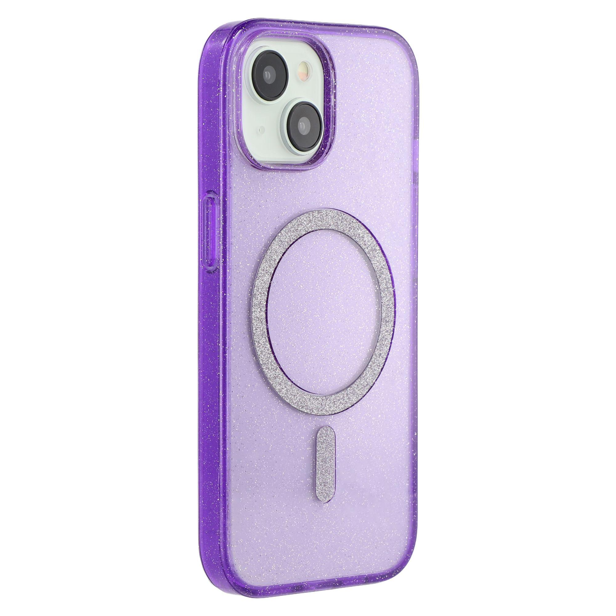 

For iPhone 14 Case Compatible with MagSafe 2.0mm PC + TPU Glitter Phone Cover A