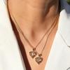 A-Z English Letter Initial Necklace 18K Gold Plated  Necklace Micro Setting Zircon Heart Necklace for Women