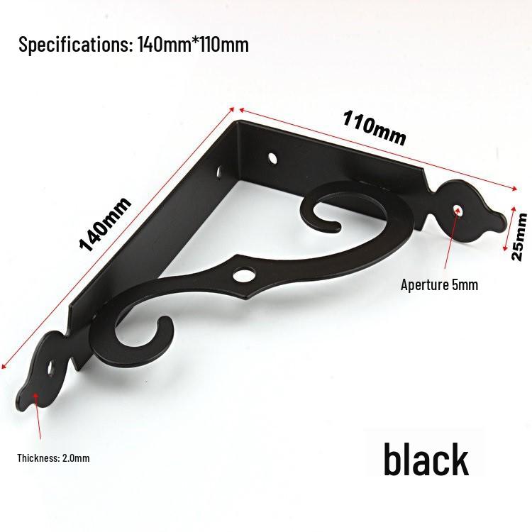 Reinforced Iron Triangle Wall Shelf Bracket for Sturdy Bookshelf Support