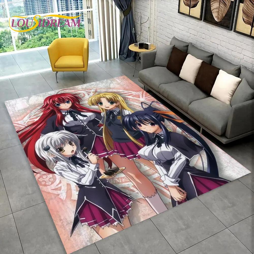 Alfombra Sexy Anime High School D×D, Alfombra para el Hogar Sala de Estar Dormitorio Sofá Felpudo Decoración, Alfombra de Juego Antideslizante 3D para Niños