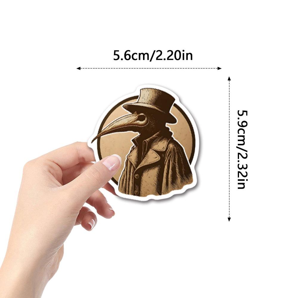 10/50Pcs Black Beak Plague Doctor Crow Stickers Graffiti Stickers for DIY Luggage Laptop Motorcycle Bicycle Sticker