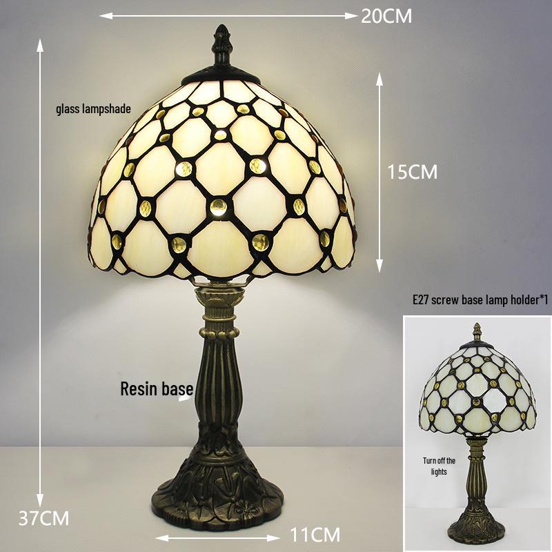 Tiffany Vintage Stained Glass Table Lamp for Bedside or Cafe