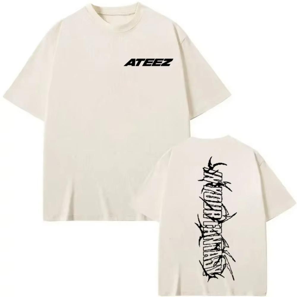 Camiseta Estampada ATEEZ 2025 World Tour in Your Fantasy Camiseta Hip Hop Vintage de Manga Corta Hombre Mujer Moda Casual Camisetas Holgadas