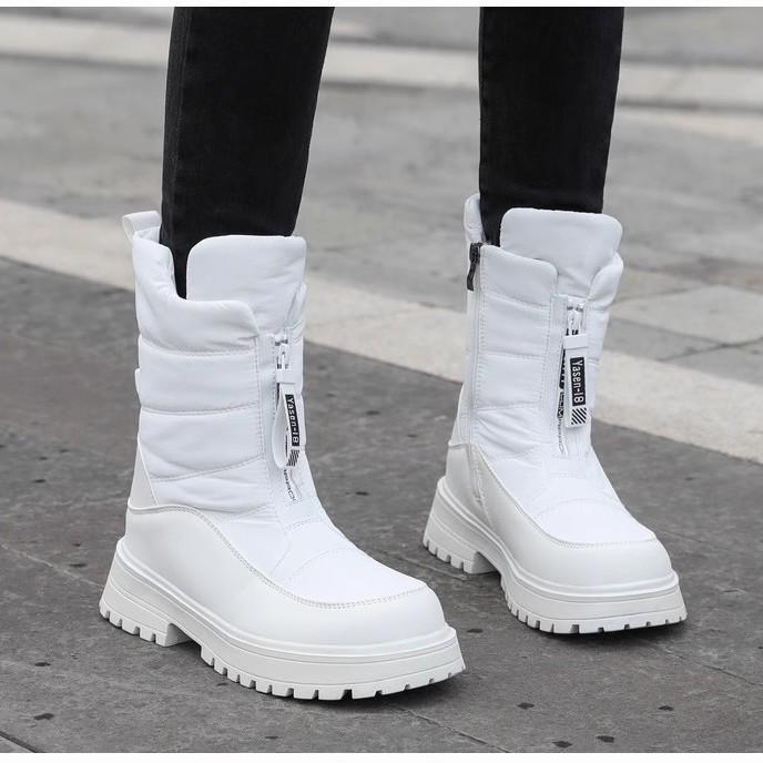 Women's Winter Fur One Padded Waterproof Fabric Comfortable Warm Anti-cold Lightweight Hiking Waterproof Anti-skid High Top Snow Boots