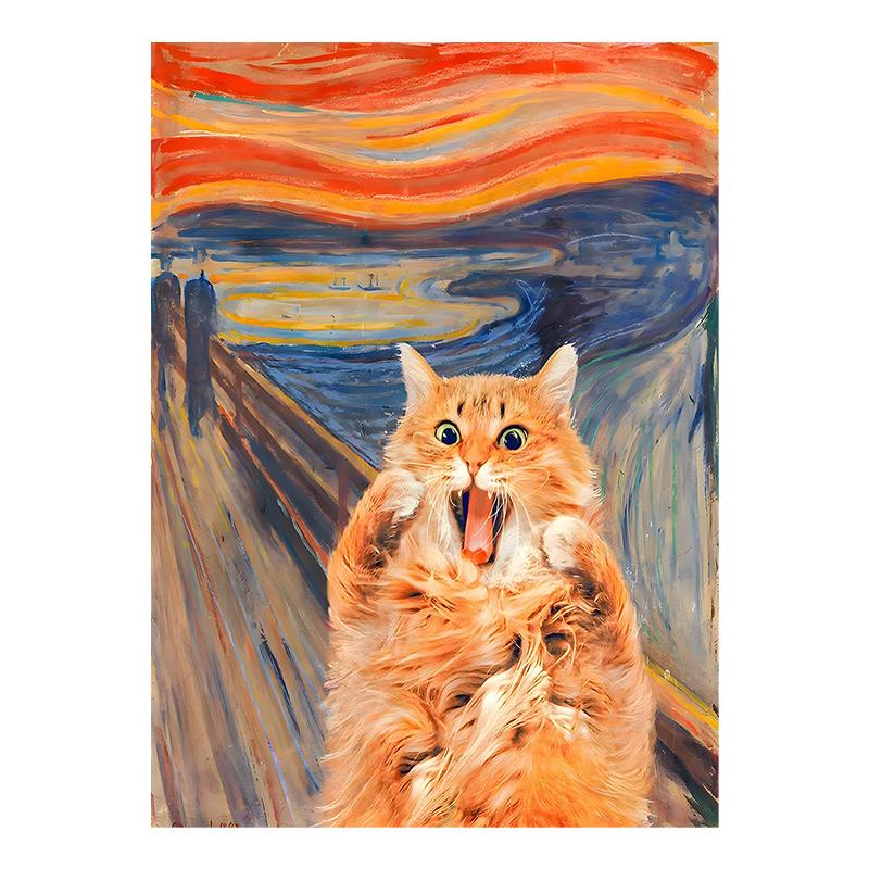 Van Gogh Black Cat Sunflowers Funny Art Matisse Monet Canvas Painting Posters And Prints Wall Pictures For Living Room Decor