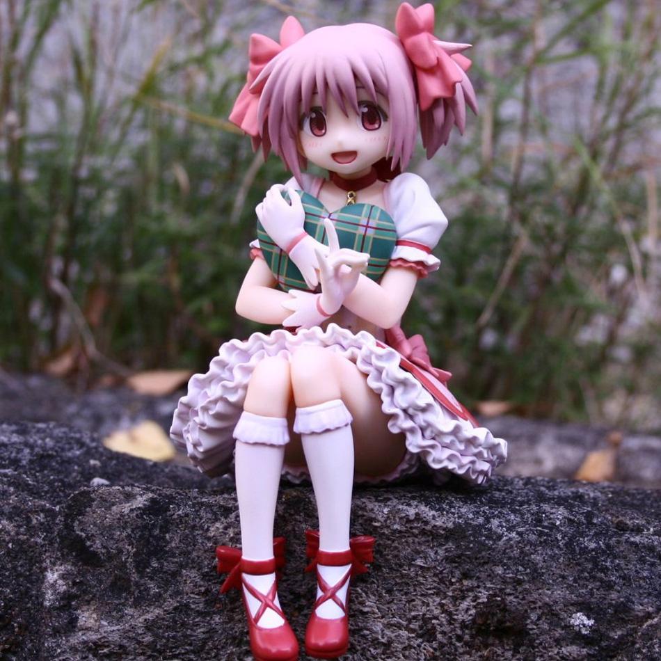 14CM Anime Puella Magi Madoka Magica Kaname Madoka Character Models Figurines Desk Ornaments Siting Toys Collection Otaku Gifts