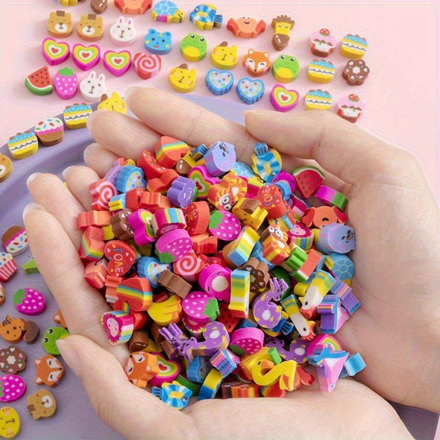 10-100pcs Cute Mini Erasers - Assorted Animal Fruit Etc Designs | Fun Classroom Prizes, Party Favors, School Supplies JXB