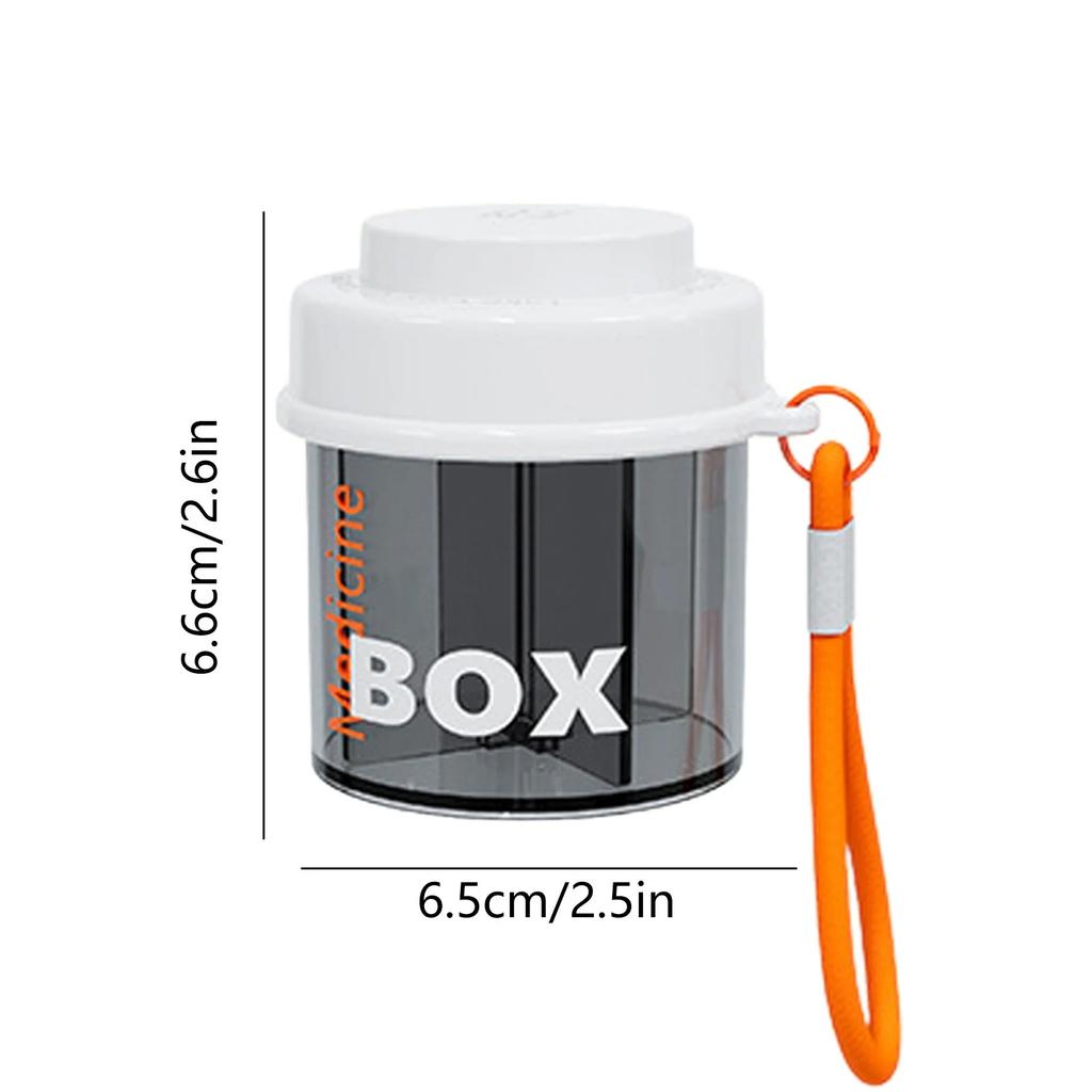 UNTIOR Pill Box 4 Grids Rotatable Visual Tablets Medicines Organizer Case Travel Pills Drug Vitamins Fish Oils Storage Dispenser
