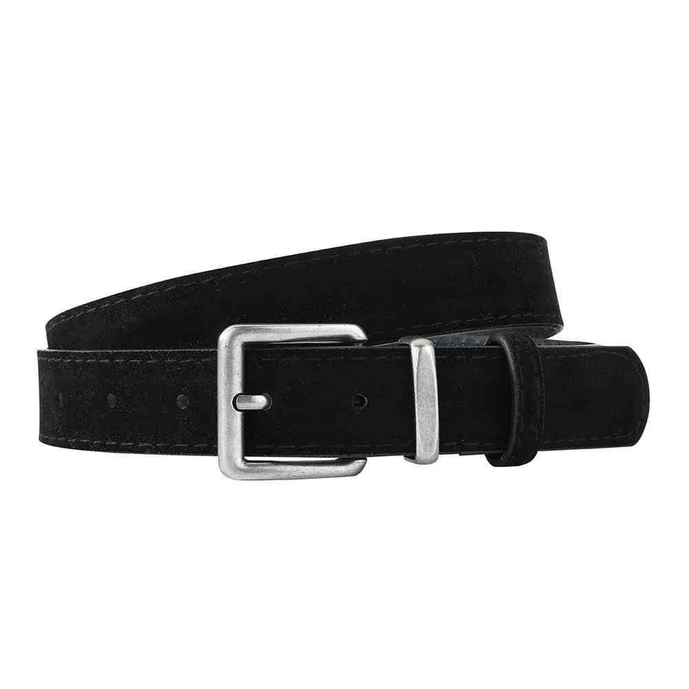 Women's Retro Suede Belt with Pin Buckle: Elegant and Versatile Leather Accessory for Jeans and Suits