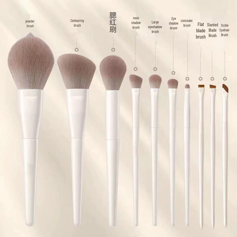 Set de pensule de machiaj Yuncí de la Shian: Pensule pentru Fard de Ochi, Eyeliner, Pudră, Fard de Obraz și Instrumente de Machiaj.
