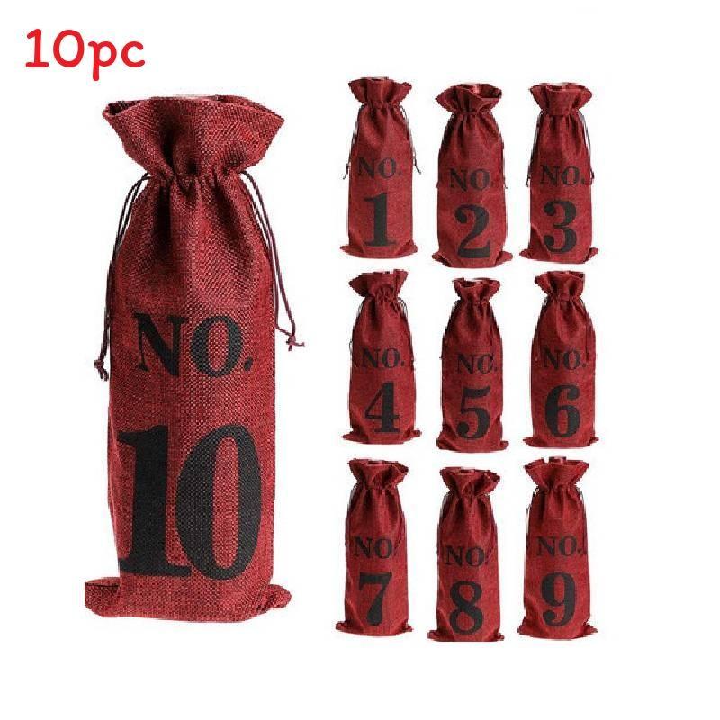 Red Wine Bottle Packaging Bag With Durable Canvas Material For Gift Wrapping And Storage