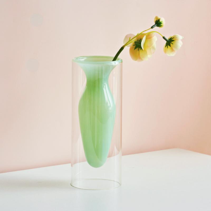 Glass Vase Art Decorations Flower Plant Container Vase Home Decor Accessories Desktop Crafts Terrarium Living Room decoration