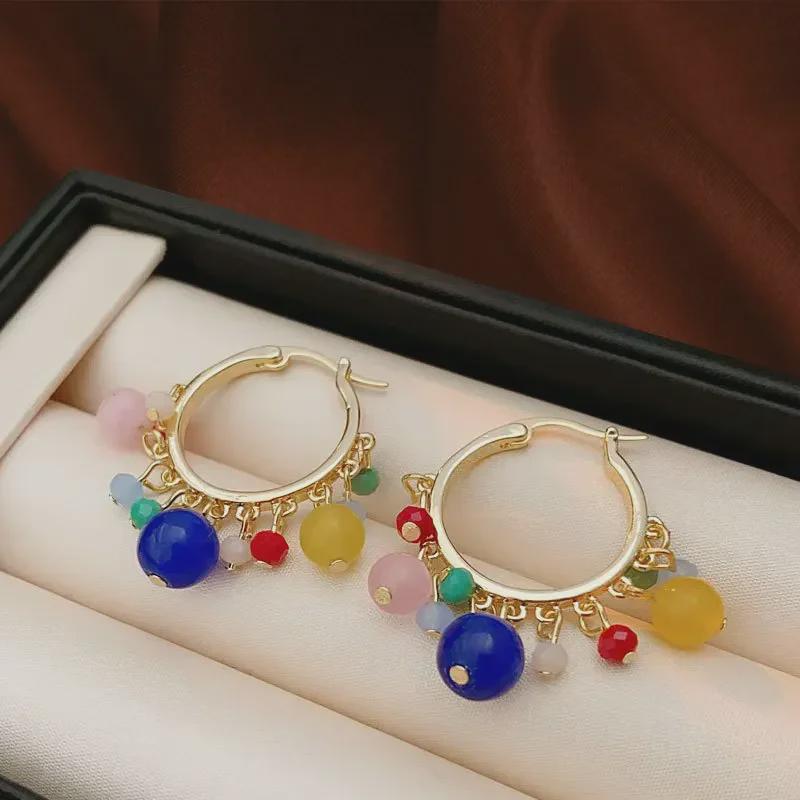 Dopamine Candy Color Cat’s Eye Stone Earrings - High-End Luxury Fashion Jewelry for Women