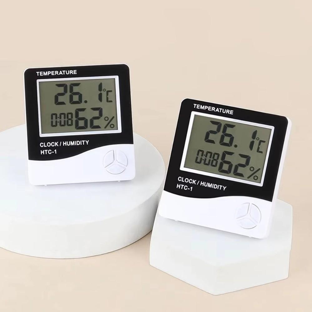 LCD Display Digital Temperature Humidity Meter 3 Button Control Home Weather Station Home Use