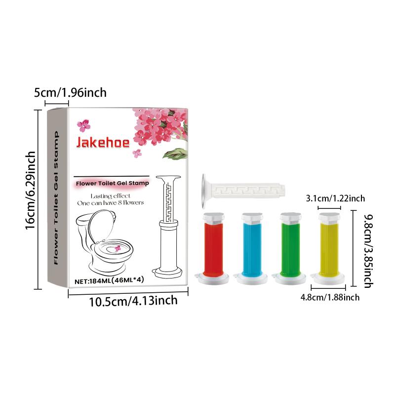 4PCS Toilet Gel Deodorant Flower Cleaner Aromatic Drain Toilet Cleaning Air Fragrance Freshener Home Bathroom Cleaning Tool