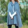 Gothic Open Front Hooded Cardigan Women Autumn Long Coat Solid Color Cloak Cape Winter Outdoor Jackets