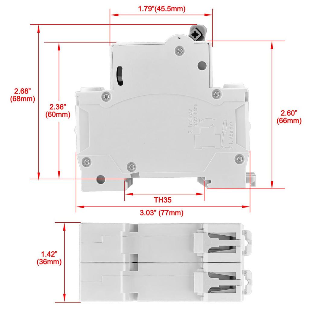 Heschen DC Miniature Circuit Breaker, HSB6C-DC, 2-Pole, DC500V 25A, for Solar Panel Controllers, 35mm DIN Rail Mounting, for PV Systems and Solar
