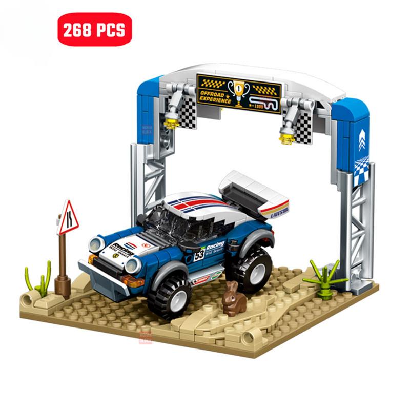 

Наборы строительных блоков для гонок по бездорожью в пустыне, MOC, техническая автоспортивная модель автомобиля, кирпичи, игрушки, праздничные подарки