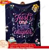 Just One More Chapter Flannel Throw Blanket 60x50 - Soft Bookish Gift for Readers and Book Lovers - Cozy Reading Blanket for Cou