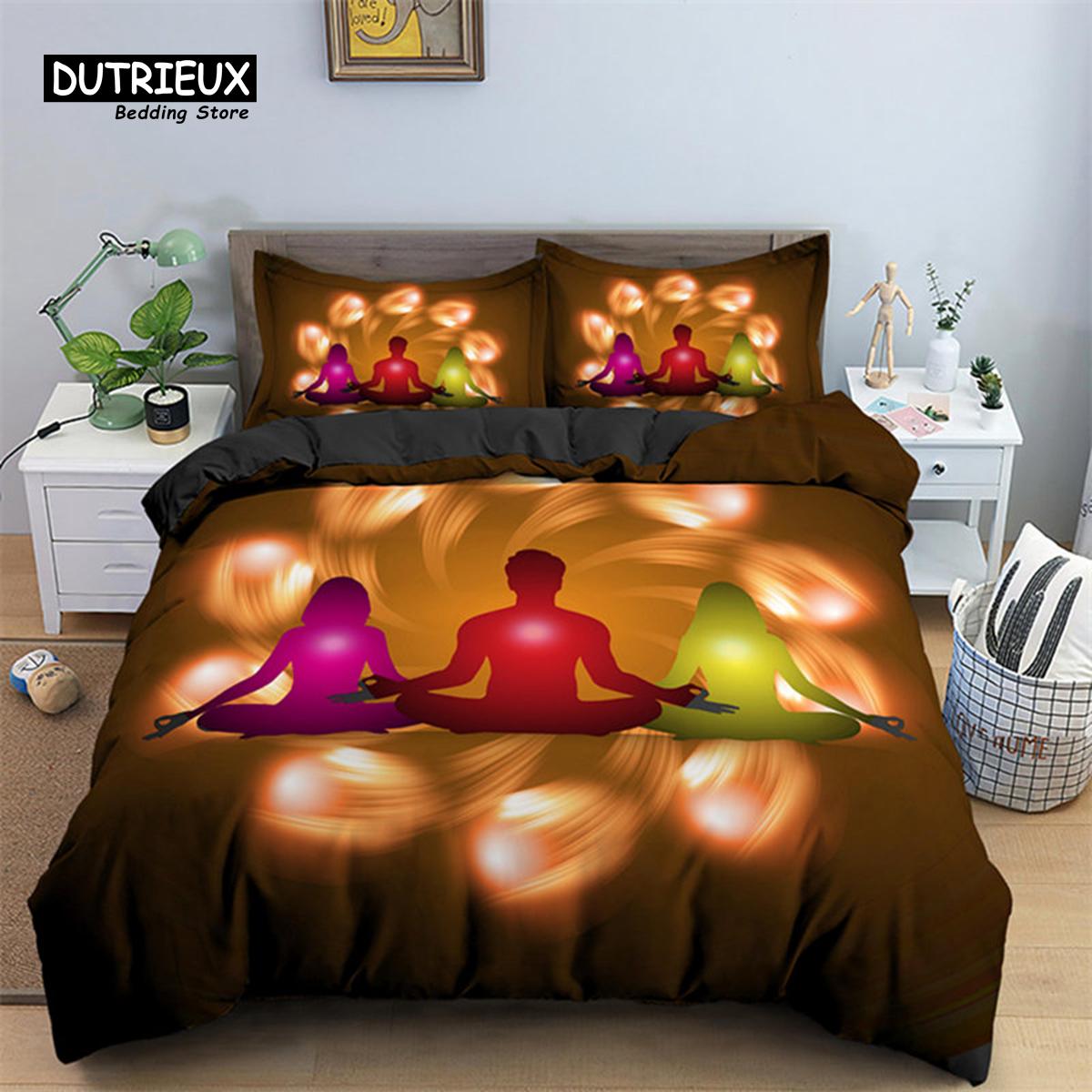 

Stylish Soft Yoga Meditation Size Polyester 2 3pcs Lotus Sitting Position With King Queen Comforter Comforter (quilt)-EU Single(135*200cm)3pcs