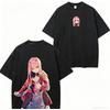 DARLING in the FRANXX Zero Two Anime Lover Washed T-shirt Year round clothing high quality personality Clothes Plus Size Unisex New Model Couples tee