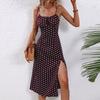 2025 Bohemian Dress Sexy Suspender Split Polka Dot Dress