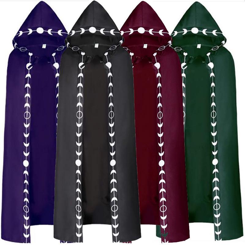 2025 Grim Reaper Hooded Cloak Robe - Medieval Wizard Cosplay Costume