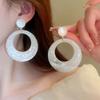Geometric Large Circle Earrings Women French Style Light Luxury Simple Earrings