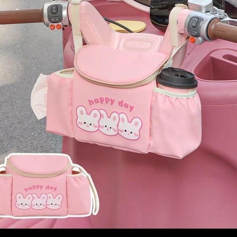 PU Leather Bicycle Handlebar Bag Large Capacity Riding Front Handle Hanging Bag Stroller