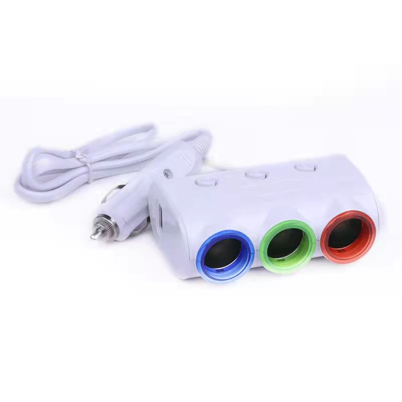 

Автомобильный прикуриватель с несколькими розетками, тройной разветвитель, 2 USB-адаптера для зарядного устройства 12 В белый