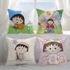 Cartoon Chibi M-Maruko-ChanS Pillow Case Sofa Short Plush Double-sided HD Printing Room Home Office Gift Cushion Cover