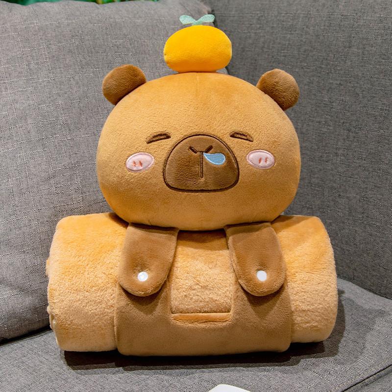 

Cartoon throw pillow blanket dual-purpose two-in-one office nap folding shawl small blanket air conditioner car pillow