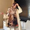 Autumn and winter gold dyed autumn jacquard scarf women's high-end imitation cashmere shawl atmospheric thickening warm scarf