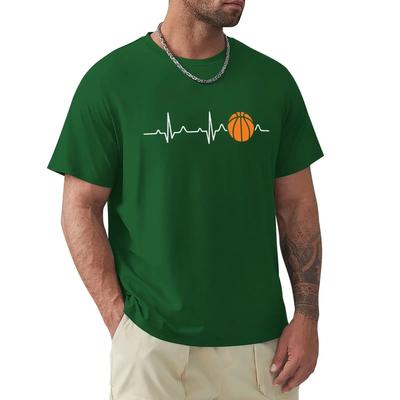 Basketball Heartbeat T Shirt Harajuku Short Sleeve T-shirt 100% Cotton Graphics Tshirt Tops#Color(1)