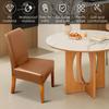 4 Stück Stretch-Stuhlbezug PU-Leder Wasserdichter Esszimmerstuhl-Schutz Einteiliges Design Anti-Rutsch Einzelrückenlehnen-Stuhlbezug