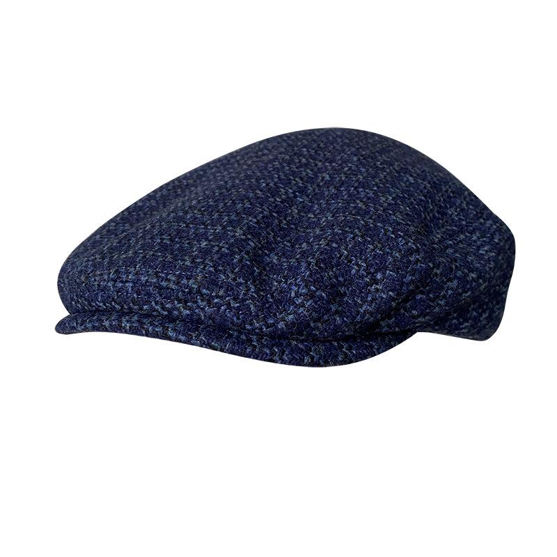Gent Tweed Retro Big Size 60cm Newsboy Caps Men Autumn Woolen Striped Checkered Forward Hat Herringbone Flat Top Detective Beret
