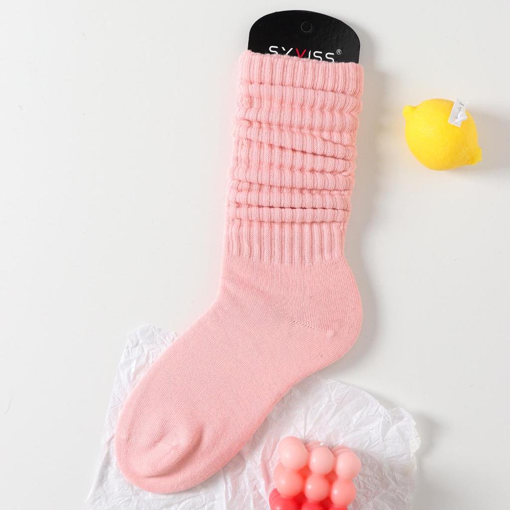 SYVISS Unisex Solid Color Scrunch Socks - Long Warm Leg Warmers, Slouch & Bubble Styles for Men and Women.