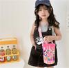 Fashion new children's bag cute girl large capacity water cup canvas bag baby shoulder messenger bag