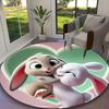 Cute Bunny Carpet, Non-slip Office Chair Rug, Digital Print Home Round Rug, Unique Festival Decorations