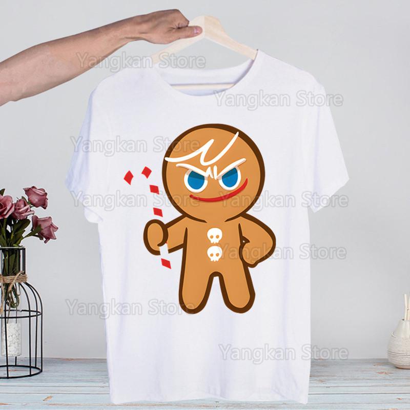 Shadow Milk Cookie Run Kingdom Pure Vanilla Cookie Men's Casual T-shirt High-fashioned Short-sleeved Men's T-shirt Men's Shirt