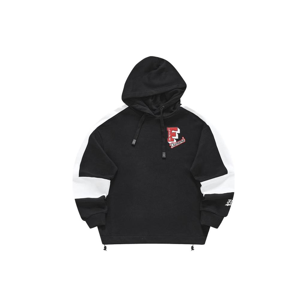 Fila Fusion Color Block American Vintage Loose Fit Hoodie Women hoodies Black T11W342206F-BK