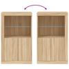Side Table with LED Lights Sonoma Oak Wood Based Material