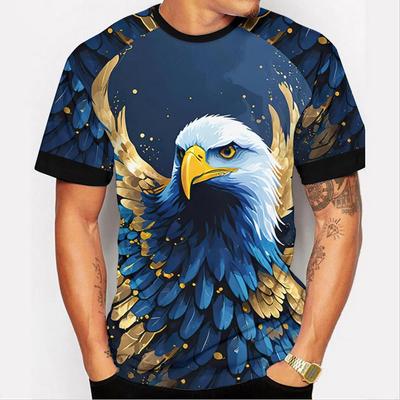 American Eagle Graphics T-Shirt for Men 3D Print Tees Animal Pattern Short Sleeve Tops Summer Casual Oversized Men's Clothing