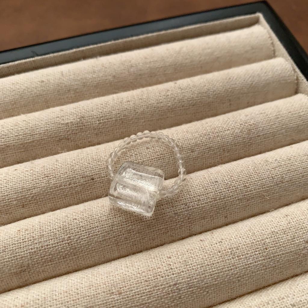 Welfare Cold Wind Resin Ring Zircon Ring Versatile Spiral Ring Fashionable Personality Women